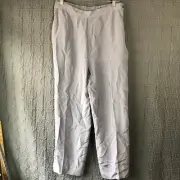 Orvis Pants Womens SIze 14 Grey Gray ORS-044 Lapis Button Zip Side 100% Silk
