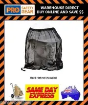 ProChoice Heavy Duty Fly / Mosquito Head Net Hard Hat Summer Headwear Flynet