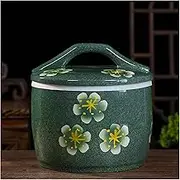 Rice Storage Container, Ceramic Rice Storage Jars, Grain Dispenser, Food Dispensers Rice Cylinder, Rice Bucket With Lid, Food Storage Container, Household Sealed Storage Tank For Soybeans, C
