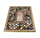 6'x3' geometric Marble center dining Table Top lapis malachite Inlay antique