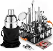 29-Piece Cocktail Shaker Set Bartender Kit with Acrylic Rotating Stand,Bar Tools