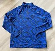 G/Fore G4 Men's Large Blue Camo Skull Quarter Zip Pullover G4MF22K78 NWT $155