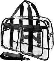 Mewcho Large Clear Tote Bag 20” for Duffle Gym, Travel, Makeup, Transparent See Through Bag for Women Men, Clear, Large, Clear Bag