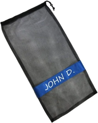 Mesh Drawstring Bag for Snorkeling, 25"X13", Black