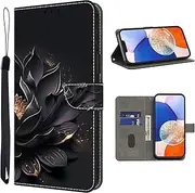 [TUOLISG] Mobile Phone Case for Samsung Galaxy A14 4G/5G Case, PU Leather Flip Wallet Case Protective Case with Card Slots and Stand Function for Samsung Galaxy A14 Purple Lotus