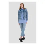 Replay Womens Cotton Denim Oversized Jacket Blue