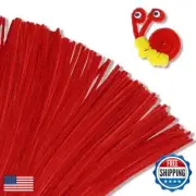 Giwrmu 100 Pieces Pipe Cleaners Chenille Stem, Red Pipe Cleaners Craft, Fuzzy
