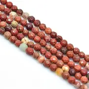 Asingeloo 3mm Faceted Natural Red Jasper Stone Beads for Jewelry Making Round Gemstone Beads Loose Spacer Beads 15" a Strand