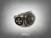 SILVER 925 THE SEAL OF KNIGHTS TEMPLAR MASONIC RING