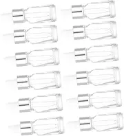 12pcs Glass Dropper Bottles Portable Transparent Essential Oil Bottles for Perfume Liquids Aromatherapy for Travel Outdoor Use Durable Smooth Design