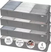 StorageExpert Closet Organizers and Storage - Maximize Space Grey, 4 Pack