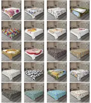 Ambesonne Cartoon Print Flat Sheet Top Sheet Decorative Bedding 6 Sizes