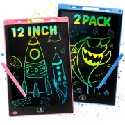 2 Pack 12 Inch LCD Writing Tablet for Kids, Colorful Drawing Tablet Toys for ...