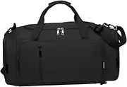 UxicRuya Travel Bag, Sports Bag, Business Travel Bag, Weekender Bag, Portable Fitness Bag, Shoulder Handbag with Shoe Compartment, Black