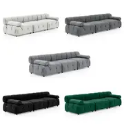 Foret 3 Seater Sofa Modular Arm Seat Tufted Velvet Lounge Couch Chaise 5 Colors