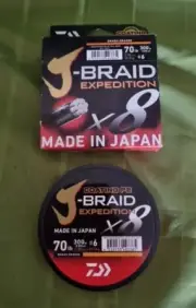 Daiwa J Braid Expedition x8 70lb 300m Orange Braid Fishing Line NEW Free Post