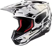 Alpinestars S-M5 Mineral, motocross helmet , color: Matt Black/White/Dark Grey , size: M