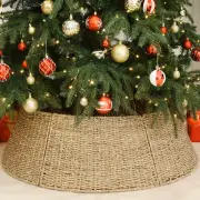 32 in Extra Large Rattan Christmas Tree Collar Basket - Rustic Handcrafted Chris