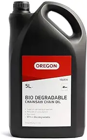 [Oregon] Biodegradable Chainsaw Chain & Guide Bar Oil, Chainsaw Oil for Chains, Premium Lubricant, Anti Rust Chainsaw Chain Oil, Non Toxic Lubricating Bio Mineral Oil, 5 Litre Bottle (104936)