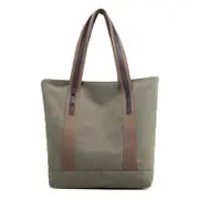 Nevenka Womens Canvas Shoulder Bags Retro Casual Handbags Work Bag-Green