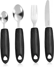 JUMPLAWN 1Set Elderly Adaptive Weighted Utensils for Tremors Premium Tableware with Polished Finish Convenient Storage for Disabled for Seniors