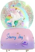 Sethruki Unicorn Music Snowball, 3.94 Inch Automatic Snowfall Music Box, with LED Rainbow Snow Lights, Birthday,Christmas, The Perfect Unicorn for Girls