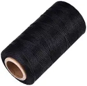 260m 150D 1 mm Leather Sewing Waxed Thread Cord for Leather Craft DIY (Black)