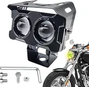 LED Motorcycle Spotlight - Super Bright Motorcycle Spotlight Waterproof Driving Light,Offroad Auxiliary Fog Light Double Color Motorcycle Accessories for Motorcycle