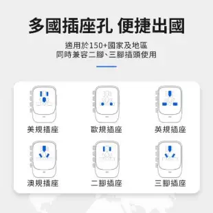 【3.5A】萬國旅行充 2000W大功率 USB Type-C 全球通用 快速充電 多功能插座 萬用轉接頭 旅行充電頭