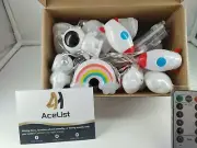ACELIST Remote Control Timer Spaceship Rainbow Cloud Battery String Lights NIB
