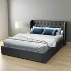 Capri Luxefino Gas Lift Super Storage Fabric Bed | Multi Storage Tufted Uphol...
