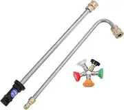 Aim Tools Pressure Washer Lance Extension Wand Compatible with Karcher K2 K3 K4 K5 K6 K7 K Series, Underchassis Angled Spray Wash Lance with 5 Nozzle Tips, Gutter Rod Cleaner Attachment