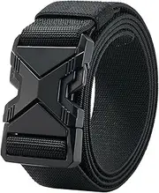 [Xolixorium] Tactical Belt Elastic Stretch Military Web Belt with Heavy Duty Quick Release Buckle, Adjustable for Men & Women, Fits Waist Up to 125cm, Durable Nylon for Outdoor & Work