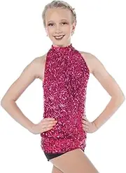 [Alexandra Collection] Sequin Sparkle Tank Tunic Dress for Girls Just for Kix