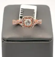 Vera Wang 14k Rose Gold 1.10 CT Diamond Halo Engagement Ring, 5.2gm, S105952