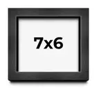 7x6 Shadow Box Frame Grey Charcoal Black | 0.875 Inches Deep | Wood Shadowbox Di