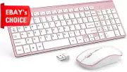 Wireless Keyboard Mouse Combo Compact Full-Size 2400 DPI PC Laptop Windows