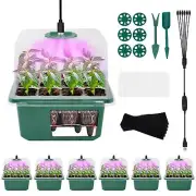 6 Pack Self Watering Seed Starter Tray Kit with Grow Light and Humidity Dome ...