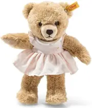 New Steiff Sleepwell Stuffed Plush Teddy Bear in Pink Pajama Dress Baby Gift