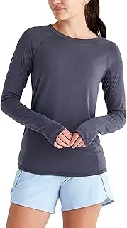 [Free Fly] Women's Bamboo Shade Long Sleeve Shirt - Breathable Outdoor Performance Stretch Shirt with Sun Protection UPF 50+