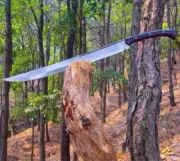 Custom Handmade Carbon Steel Blade Exquisite Machete Sword-Hunting Sword Camping