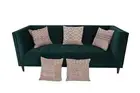Set of 5 cotton cushion covers with hand block print featuring geometric pattern