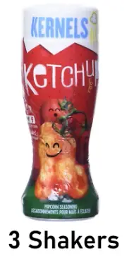 Kernels Ketchup Popcorn Seasoning, 125g Each 3 Shakers