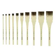 XDT#3526 10 Pc Set Traditional Japanese Tie-dye Brush Stiff Hog Bristle