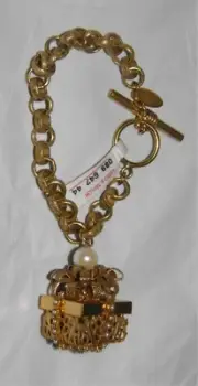 Rare Vintage MIRIAM HASKELL Signed Gold Gilt GIFT BOX Baroque Pearl Bracelet NWT