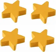Cabinet Knobs 4Pcs Star Color Handle Wooden Single Hole Color Children's Wardrobe Door Drawer Handle Yellow