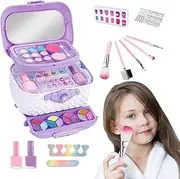 Kids Makeup Kit | Washable Toy Makeup Kit | Princess Dolls Dress Up Toy Cute Toddler Cosmetic Kit Nail Art Accessories for Children Teen Girls, Age 4-12 Years Old