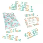200 Piece Flowering Cactus Bundle 100 10x13 Poly Mailers & 100 Thank You Cards