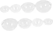 minkissy 8pcs Acrylic Bowl Transparent Oil Facial Hair Coloring Bowls Clear Bowl Clear Container Beautician Beauty Bowl Serving Massaging White