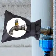 Outdoor Faucet Frost Protection Cover - Oxford Cloth Hook and Loop Fastener Black